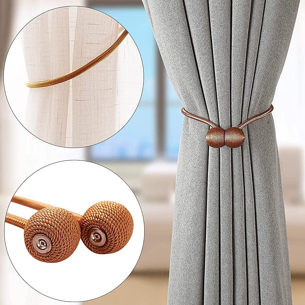 Hasthip Polyester Solid Curtain, Medium, Coffee, Pack Of 2