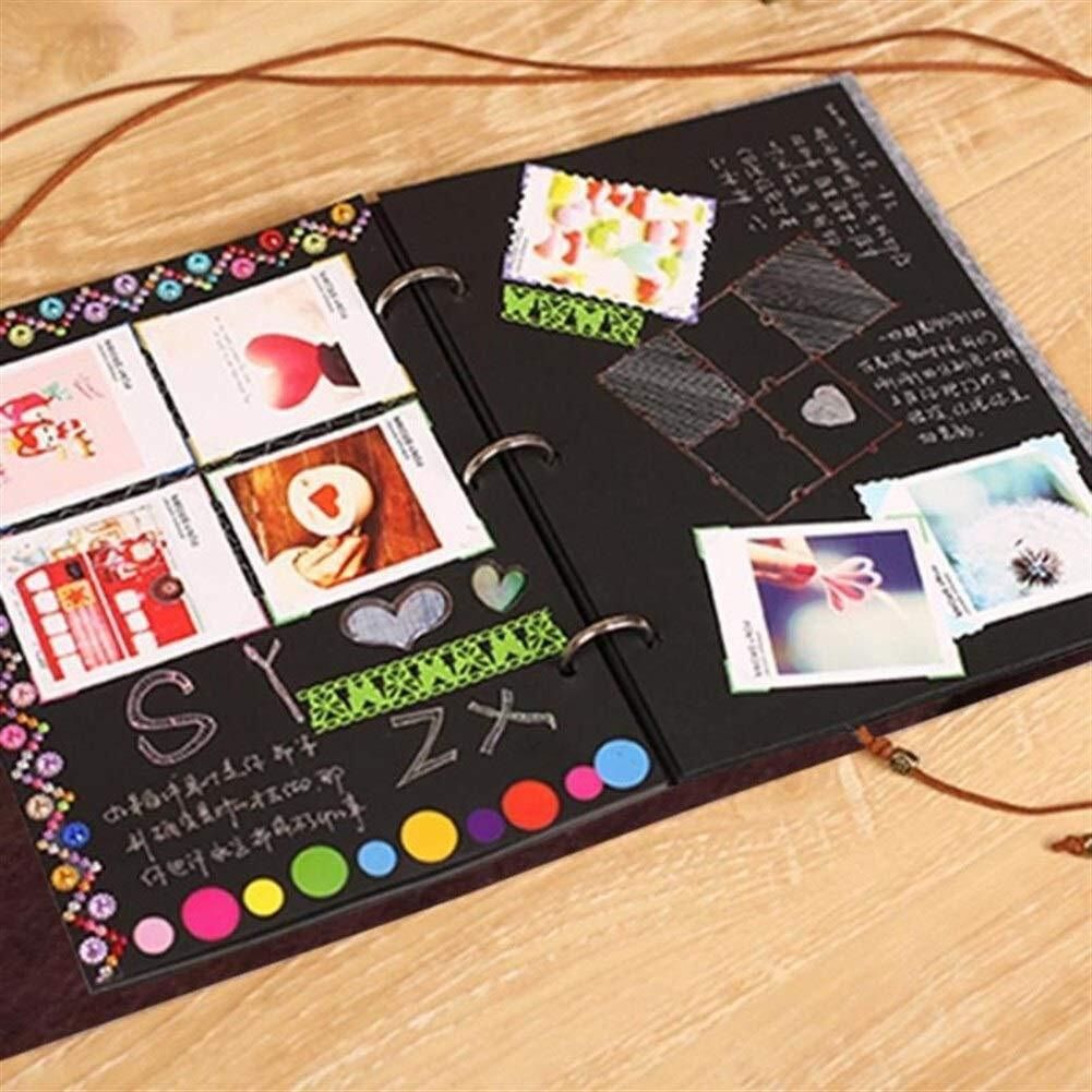 Hasthip Photo Book, Felt Cover Photo Album Book, Scrapbook Hand Made Diy Albums, Album For Photos Collection With 30 Sheets, Women's Day Gifts(Coffee, 7.5 X 6.9 Inch)