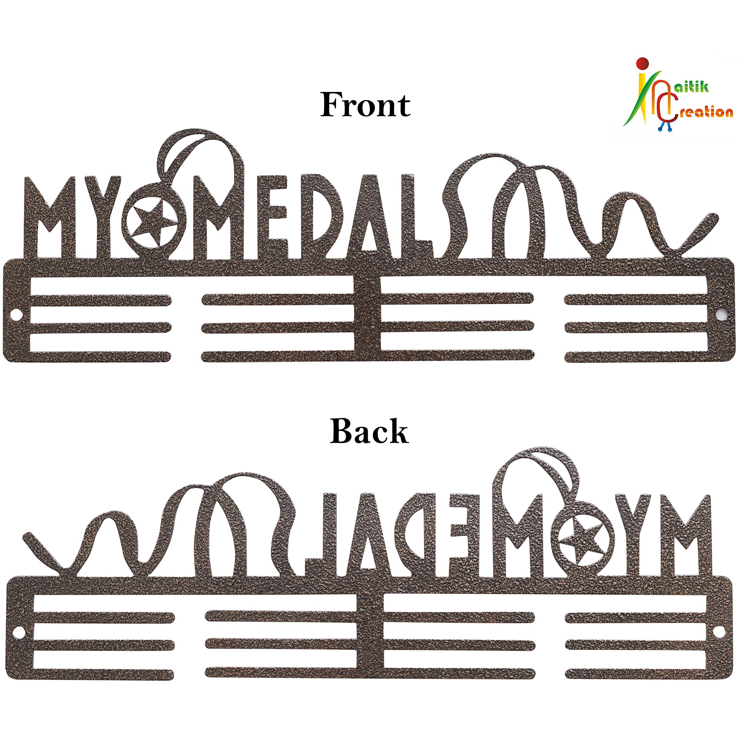 Naitik Creation Medal Hangers For Wall | Display Medal Holder Hanger - Holds Up To 60 Medals, Sports Wall Display | Premium Antique Golden (My Medal)