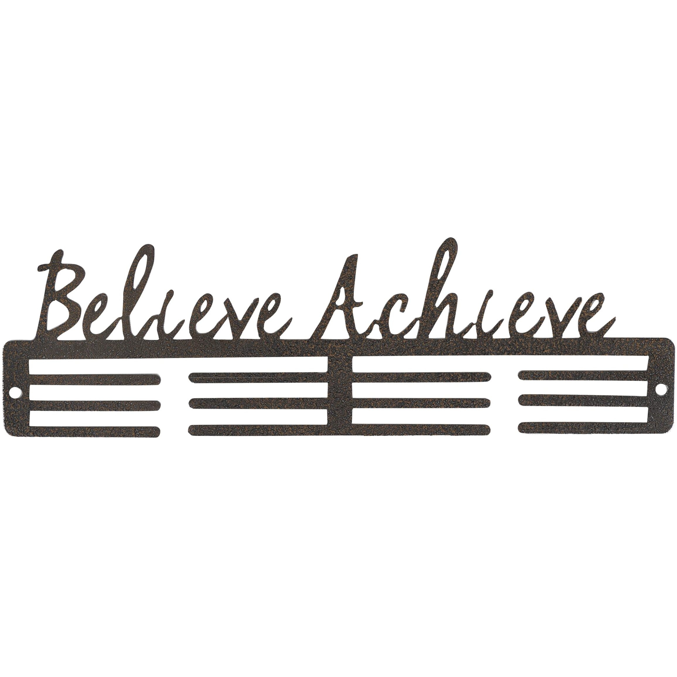 Naitik Creation Medal Hangers For Wall | Display Medal Holder Hanger - Holds Up To 60 Medals Sports Wall Display, Premium Antique Golden (Believe Achieve)