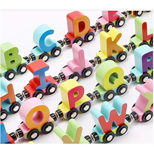 High Trusted Stylish 26 Alphabets Wooden Magnetic Train Toys Alphabet Abcd Letters For Toddlers Includes 1 Engine Train For Educational Toys Best Gift Your Kids