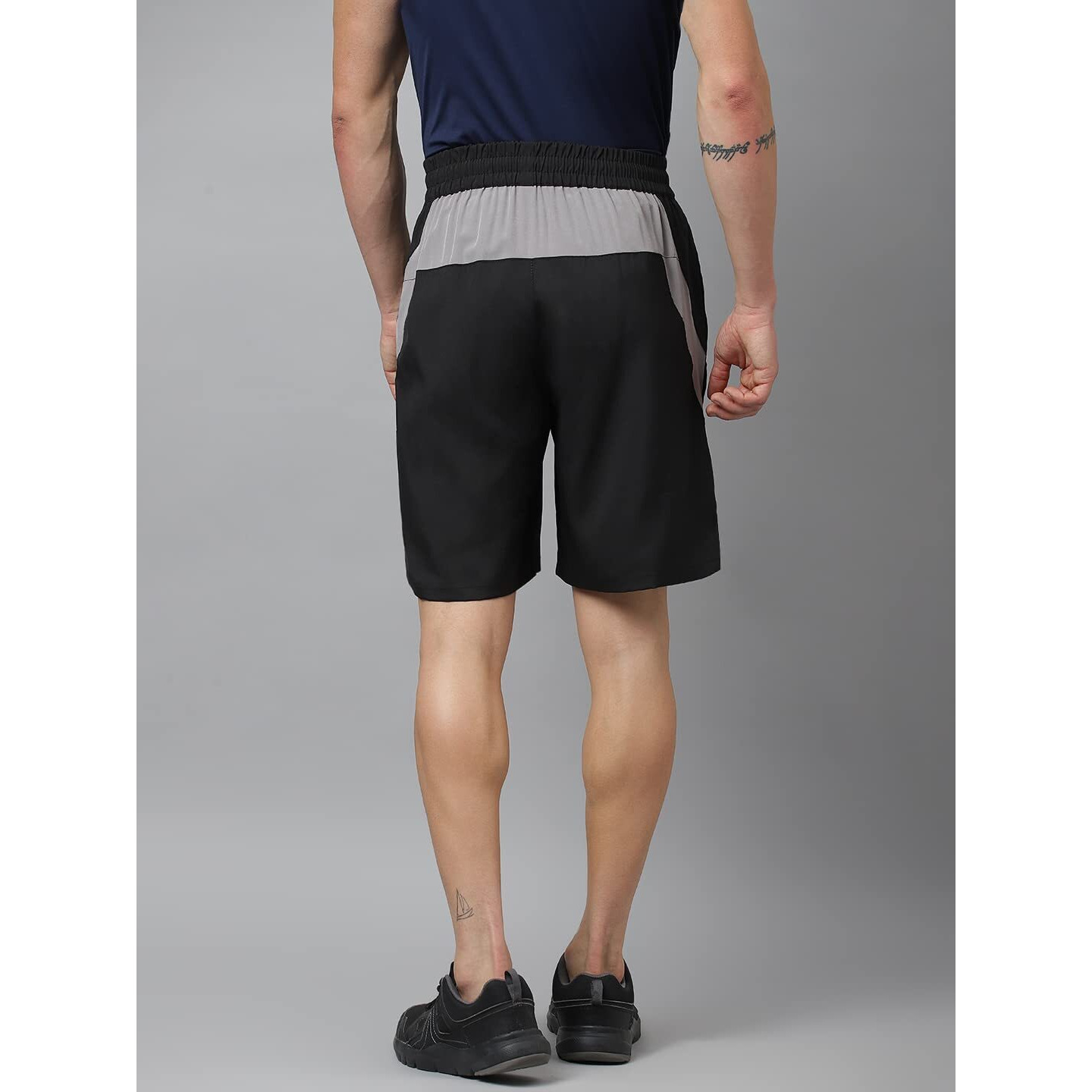 Aticx Men's Regular Fit Polyester Shorts - Quick Dry For Basketball, Badminton, Gym. Running, Sports (Trendy Black_Xl)