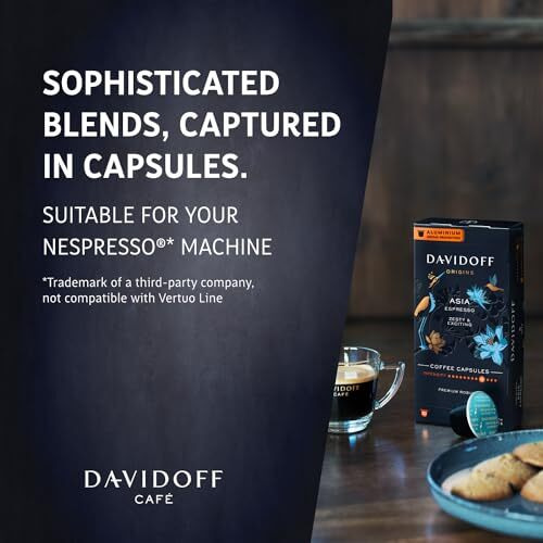 Davidoff Origins Asia Espresso Coffee 9/12 Intensity 10X Capsules, 1.94 Oz 55 G