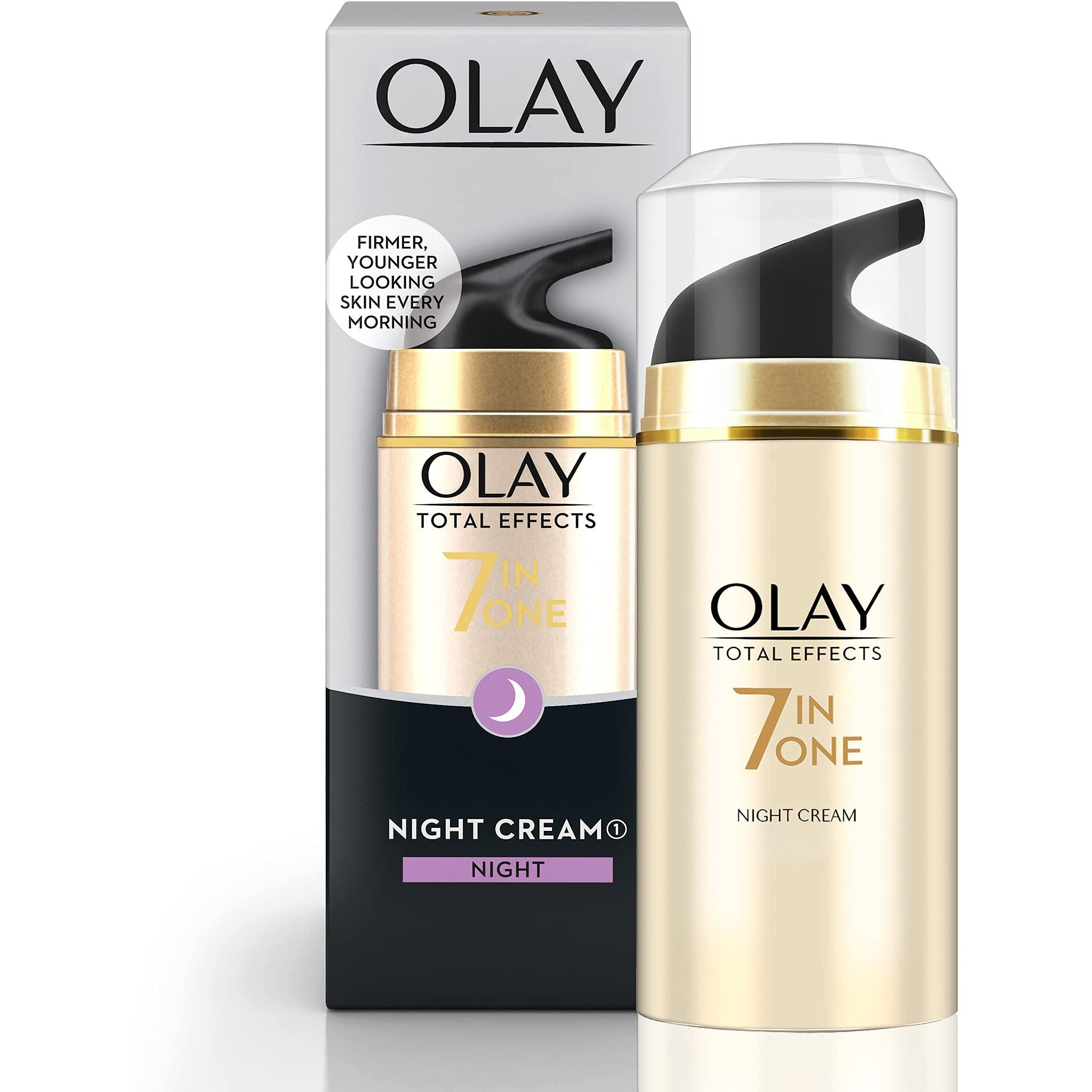 Olay Total Effects Night Cream | Fights 7 Signs Of Ageing | With Niacinamide And Green Tea Extracts | Normal, Oily, Dry, Combination Skin | 20G