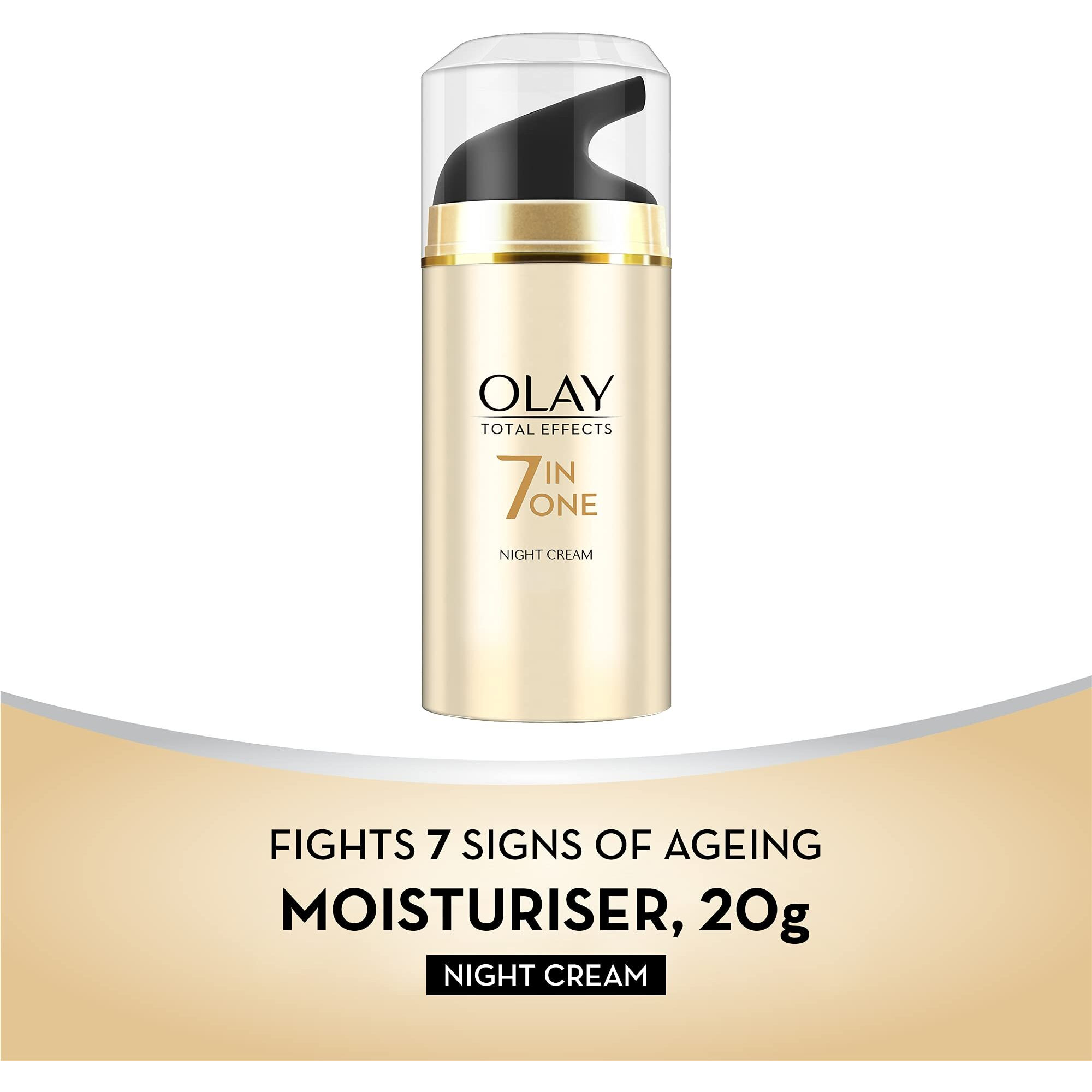 Olay Total Effects Night Cream | Fights 7 Signs Of Ageing | With Niacinamide And Green Tea Extracts | Normal, Oily, Dry, Combination Skin | 20G
