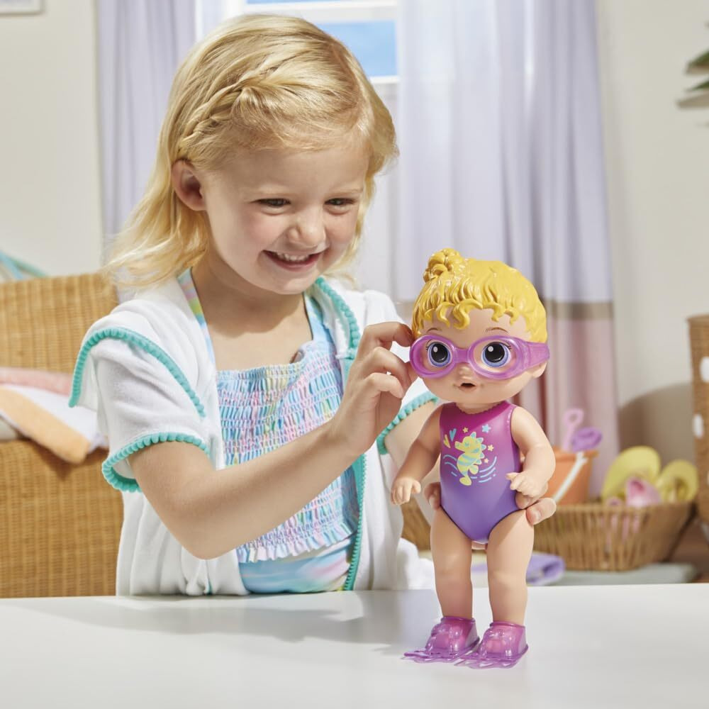 Baby Alive Sunny Swimmer Doll, 10-Inch Water Baby Dolls For 3 Year Old Girls And Boys And Up, Doll, Blonde Hair