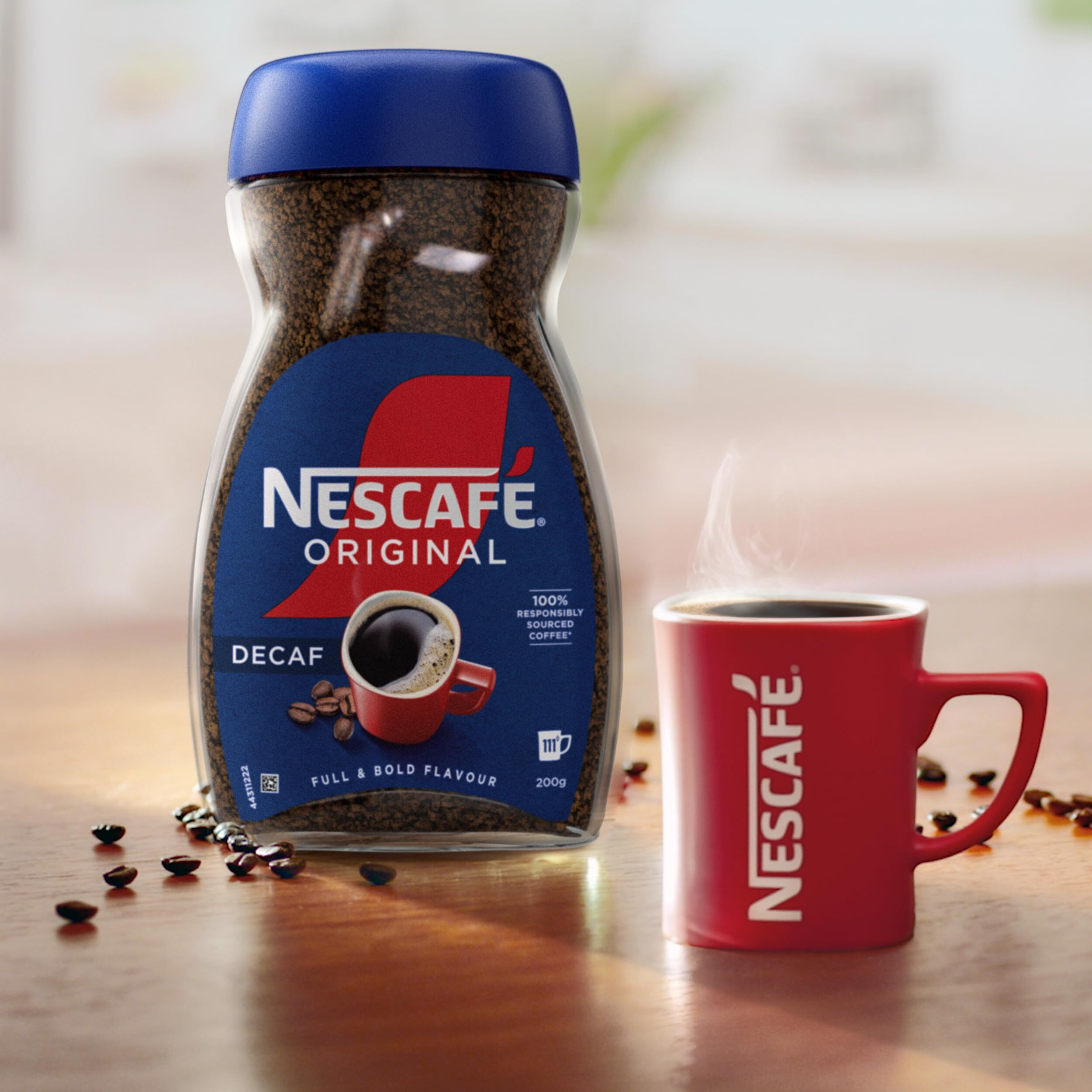 Nescafe Original Decaff Full & Bold Flavour Instant Coffee, 200 Gram|Bottle|Granule