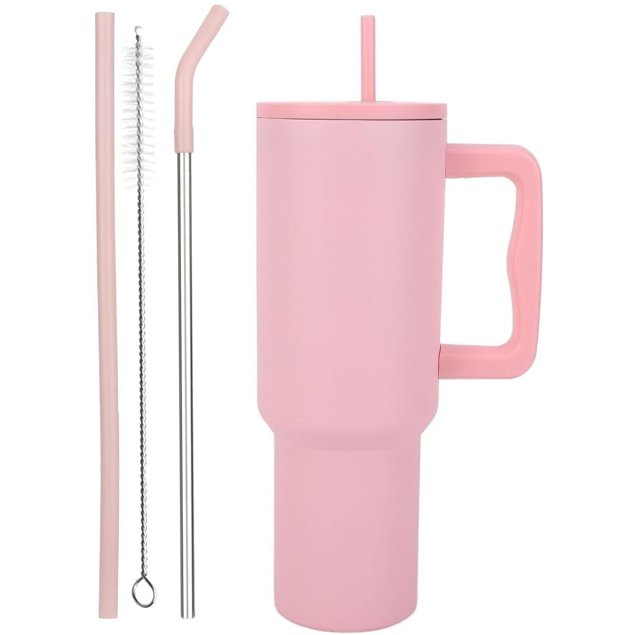 Cynvexa Tumbler With Lid And Straw 1200Ml Cup Stainless Steel Vacuum Insulated Tumbler For Water, Iced Tea Or Coffee 1.2L Office Gym Travelling (40 - Oz - Pink)