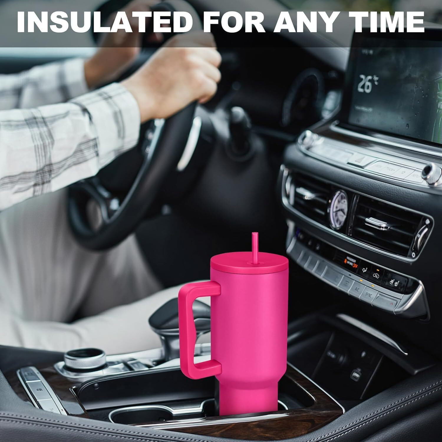 Cynvexa Tumbler With Lid And Straw 1200Ml Cup Stainless Steel Vacuum Insulated Tumbler For Water, Iced Tea Or Coffee 1.2L Office Gym Travelling (40-Oz- Raspberry Pink)