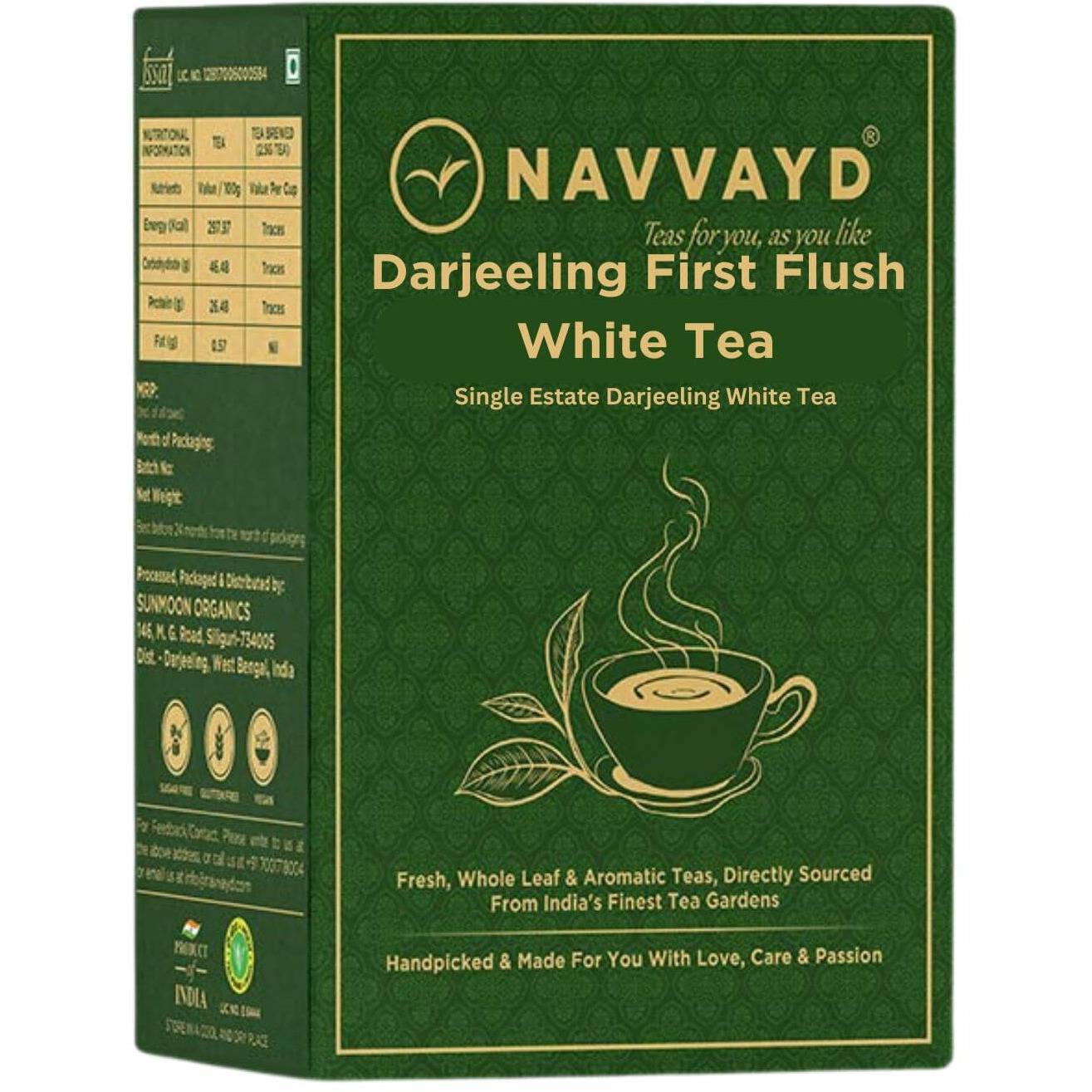 Navvayd Darjeeling First Flush Flavorful White Tea, Loose Leaf (100 Gms, 50 Cups)