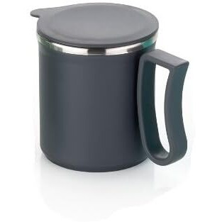 Leawall Coffee Mug With Lid Insulated Stainless Steel For Tea Milk Mug Inner Stylist Double Wall Cup For Home Office Restaurant Use Gift Pack Of (1 Pc Gray & 1 Pc Pista)