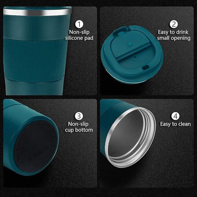 Wicharsh Travel Mug, Insulated Coffee Cup With Leakproof Lid, Vacuum Stainless Steel Double Walled Reusable Tumbler For Hot And Cold Water Coffee And Tea In Travel And Car (Blue - 510Ml)