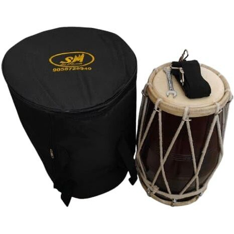 Sai Musical Handmade Sheesham Wood Dholak Bolt Tuned Tabla Drum Set Hand Percussion Drums, Musical Instruments Punjabi Dhol Dholak Instrument, Dholki Music Instrument