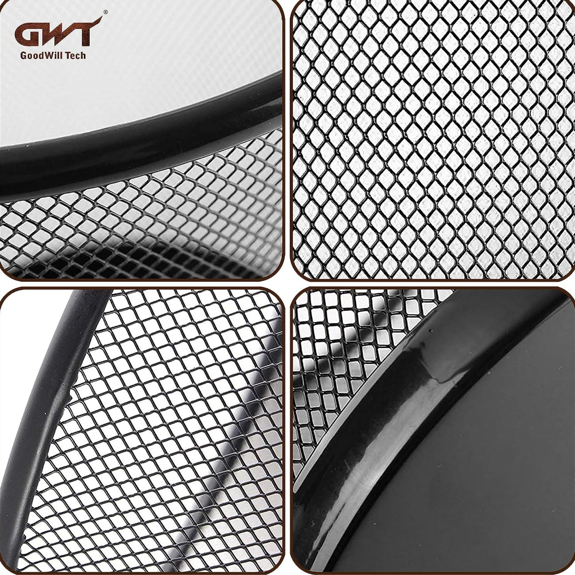 Goodwill Tech Open-Top Cylindrical Metal Mesh Recycling Dustbins- Waste Basket For Home/Office/Coffee Shop/Hotel Non-Toxic - Black (Set Of 6, Large (19L))