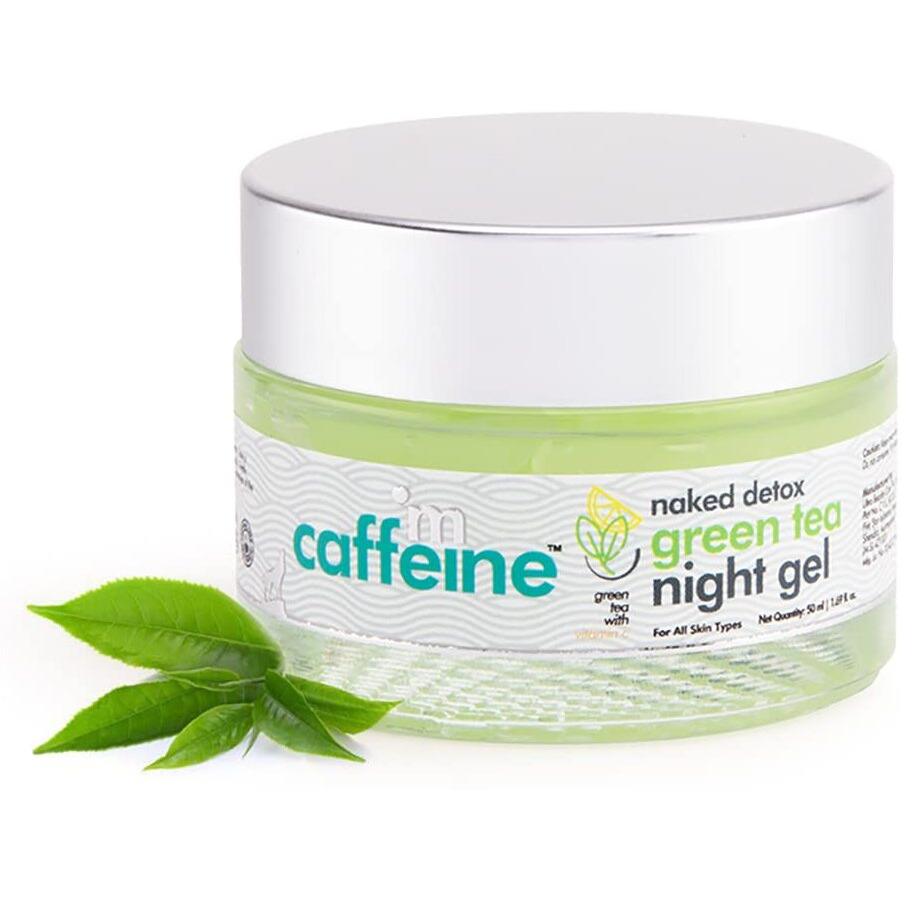 Mcaffeine Night Cream Gel For Reducing Fine Lines & Wrinkles | For Women & Men With Green Tea, Vitamin C & Hyaluronic Acid | All Skin Types | Gel Based - 50Ml