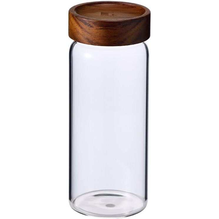 Bergner Acadia Borosilicate 780Ml Glass Jar With Solid Wood Lid, For Storing And Preserving Sugar, Flour, Tea, Coffee, Spices, Candy, Oats | Airtight Multipurpose Glass Container For Kitchen