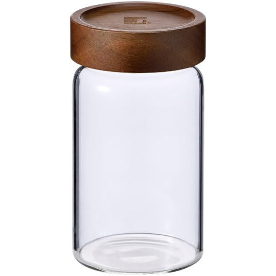 Bergner Acadia Borosilicate 550Ml Glass Jar With Solid Wood Lid, For Storing And Preserving Sugar, Flour, Tea, Coffee, Spices, Oats | Airtight Multipurpose Glass Container For Kitchen