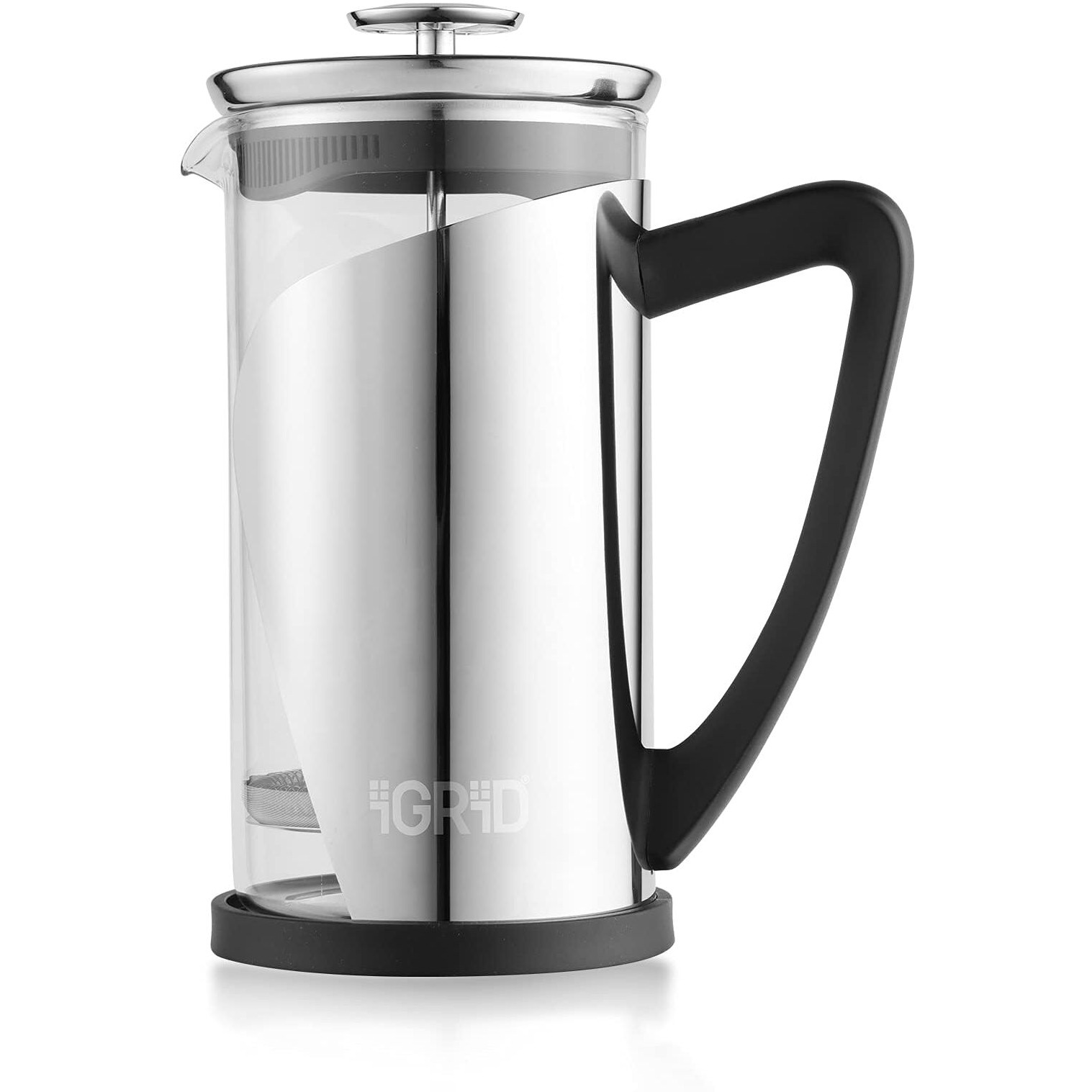 Igrid French Press Coffee And Tea Maker 1000Ml With 4 Level Superior Filtration, Stainless Steel Coffee Maker
