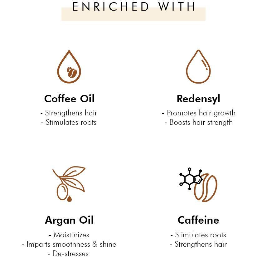 Mcaffeine Coffee Hair Oil For Hair Fall & Hair Growth | Powered With Redensyl, Argan Oil & Coffee Oil For Root Stimulation & Hair Fall Control | Lightweight & Non Sticky - 200Ml