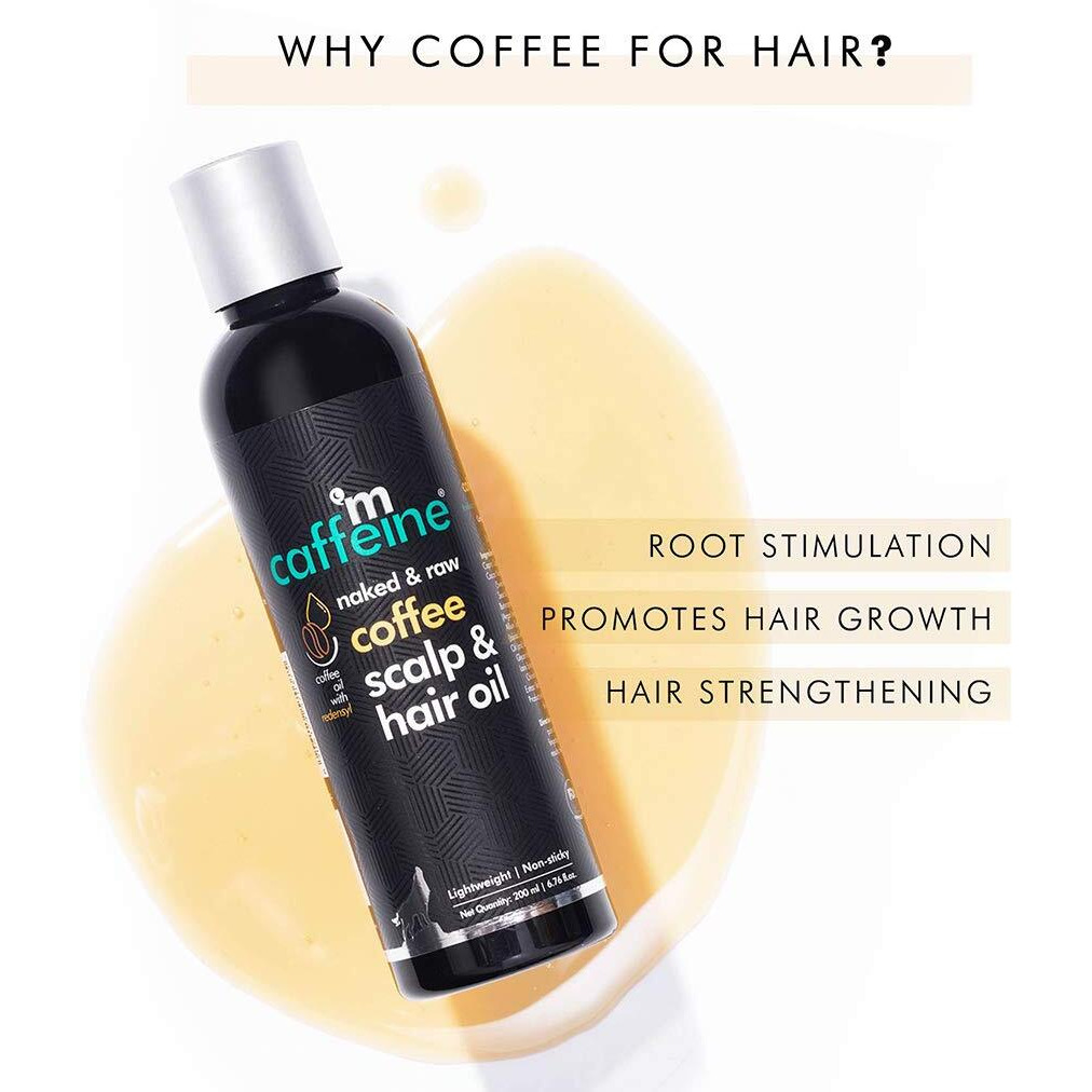 Mcaffeine Coffee Hair Oil For Hair Fall & Hair Growth | Powered With Redensyl, Argan Oil & Coffee Oil For Root Stimulation & Hair Fall Control | Lightweight & Non Sticky - 200Ml
