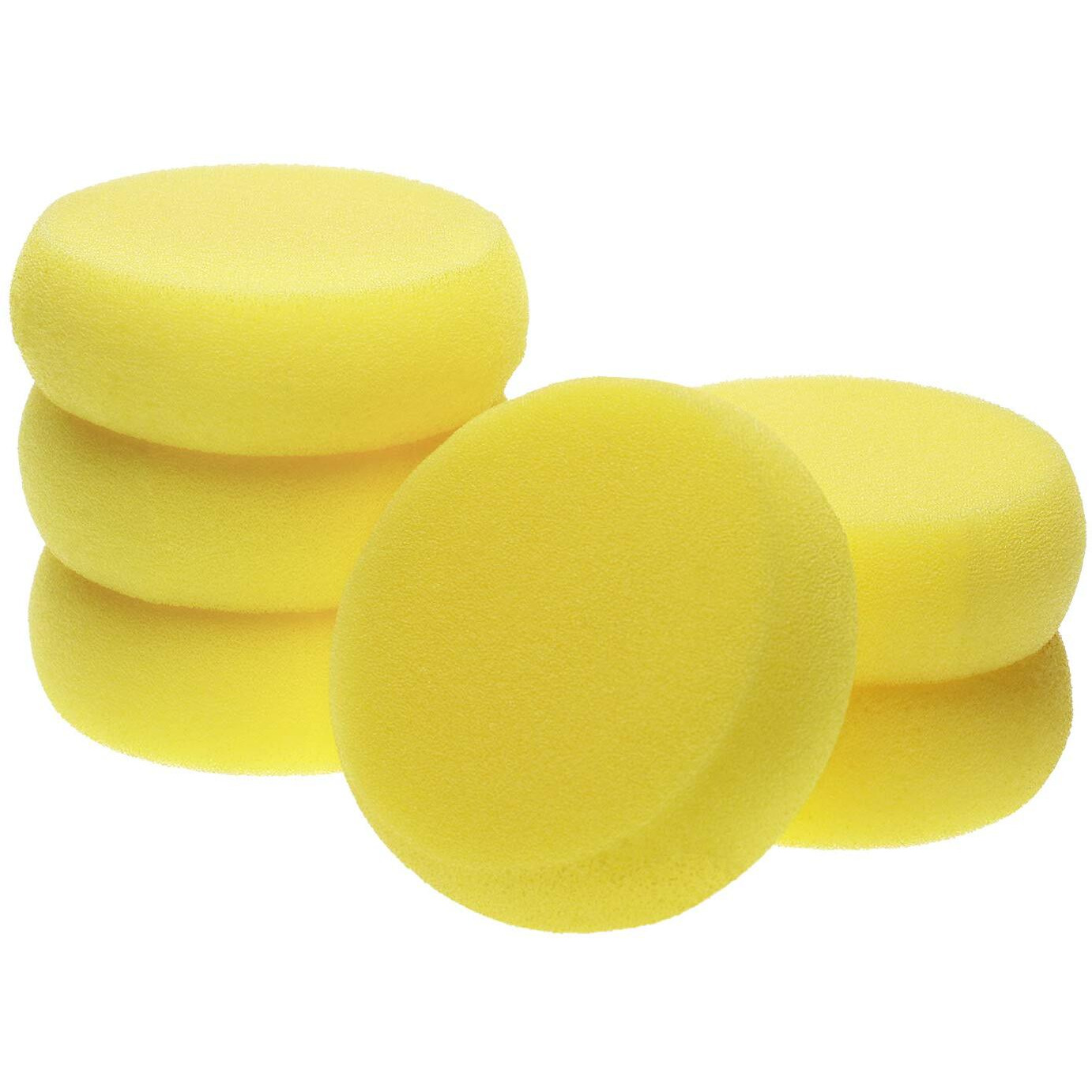 Penta Angel Round Sponges 6Pcs 3Inch Yellow Painting Sponges Synthetic Artist Sponges Watercolors Sponges For Art & Craft Pottery Clay Cleaning Ceramics Wall (Round Painting Sponges)
