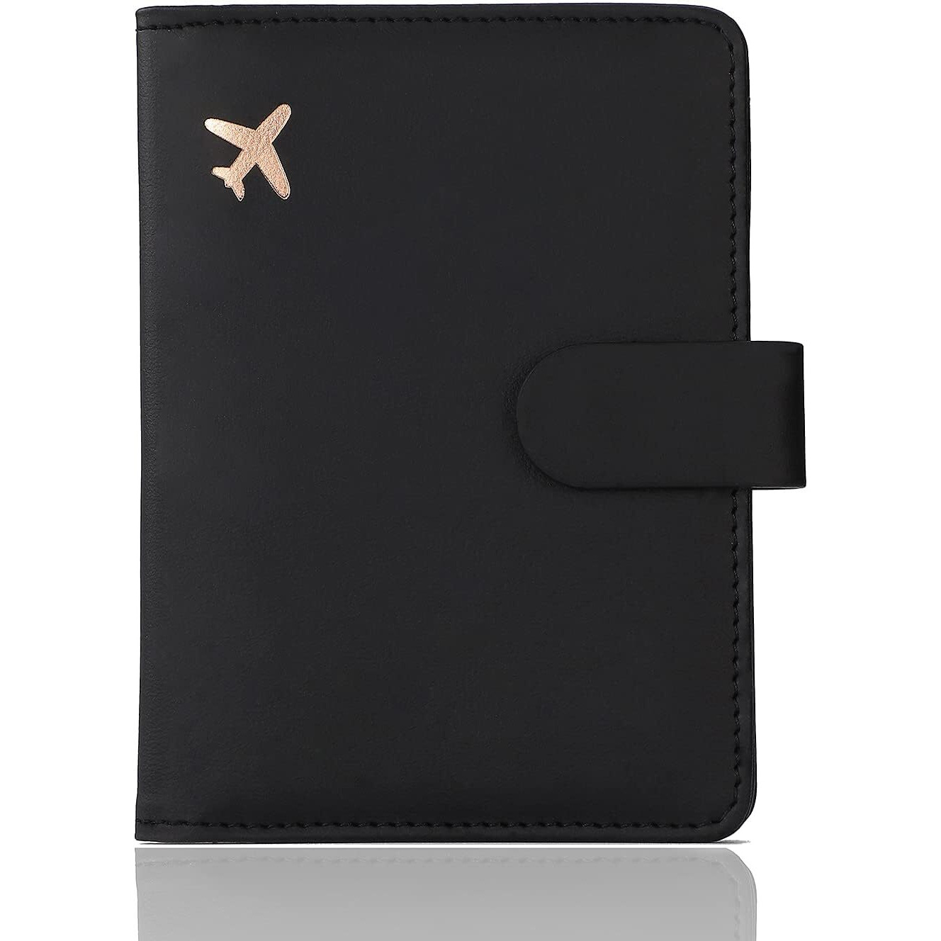 Neouth Premium Leather Passport Holder Covers Case Waterproof Rfid Blocking Travel Wallet Passport Holder With Pen Holder Cute Passport Book For Women Men Black