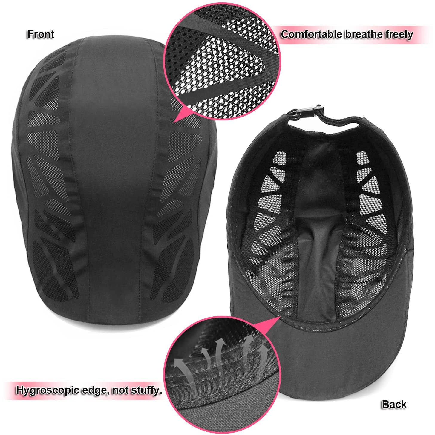 Oligitdi Hat For Men Woman Sports Cap Sun Hat Quick Drying Soft Polyester Fiber Adjustable For Unisex (Adjustable 56-60 Cm) (Dark Gray)