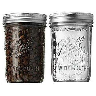 Ash & Roh Glass Mason Jars Full Mouth - Glass Jars With Metal Airtight Lids Perfect Meal Prep, Food Storage, Canning, Drinking Jars, For Jelly, Jam, Dry Food, Spices, Herbs-500 Ml (2) - Clear