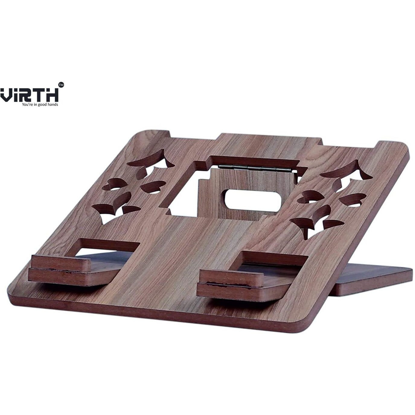 Virth  Wooden Craft Handmade Tabletop Laptop Stand With Adjustable | Laptop Foldable Stand | Portable Wooden Laptop Stand