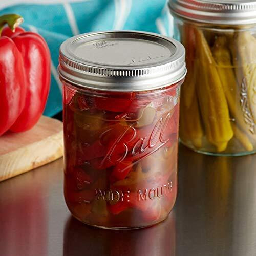 Ash & Roh Glass Mason Jars Full Mouth - Glass Jars With Metal Airtight Lids Perfect Meal Prep, Food Storage, Canning, Drinking Jars, For Jelly, Jam, Dry Food, Spices, Herbs-500 Ml (6) - Clear