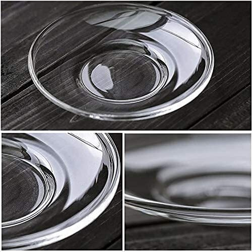 Moozico Clear Glass Saucer Set Of 6 Only Saucers Without Cup For Serving Tea Coffee Snacks