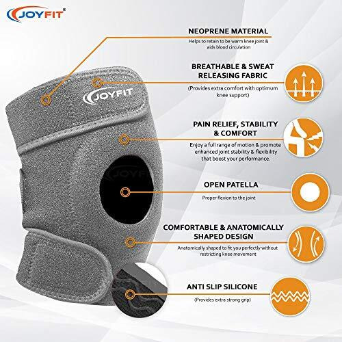 Joyfit Knee Cap - Knee Support With Anti Slip Design, Adjustable, Breathable Neoprene Knee Brace For Arthritis, Pain Relief, Sports Activities Gym Workouts For Men & Women (Pair), Free Size