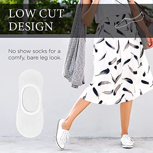 Xjarvis Premium 5 Pairs No Show Low Cut Loafer Socks For Men & Women Non Slip With Combed Cotton Socks For Sports, Running & Hiking, Pack Of 5, White (Free Size)