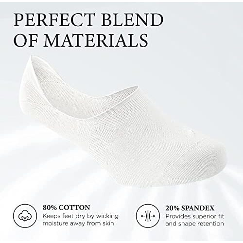 Xjarvis Premium 5 Pairs No Show Low Cut Loafer Socks For Men & Women Non Slip With Combed Cotton Socks For Sports, Running & Hiking, Pack Of 5, White (Free Size)