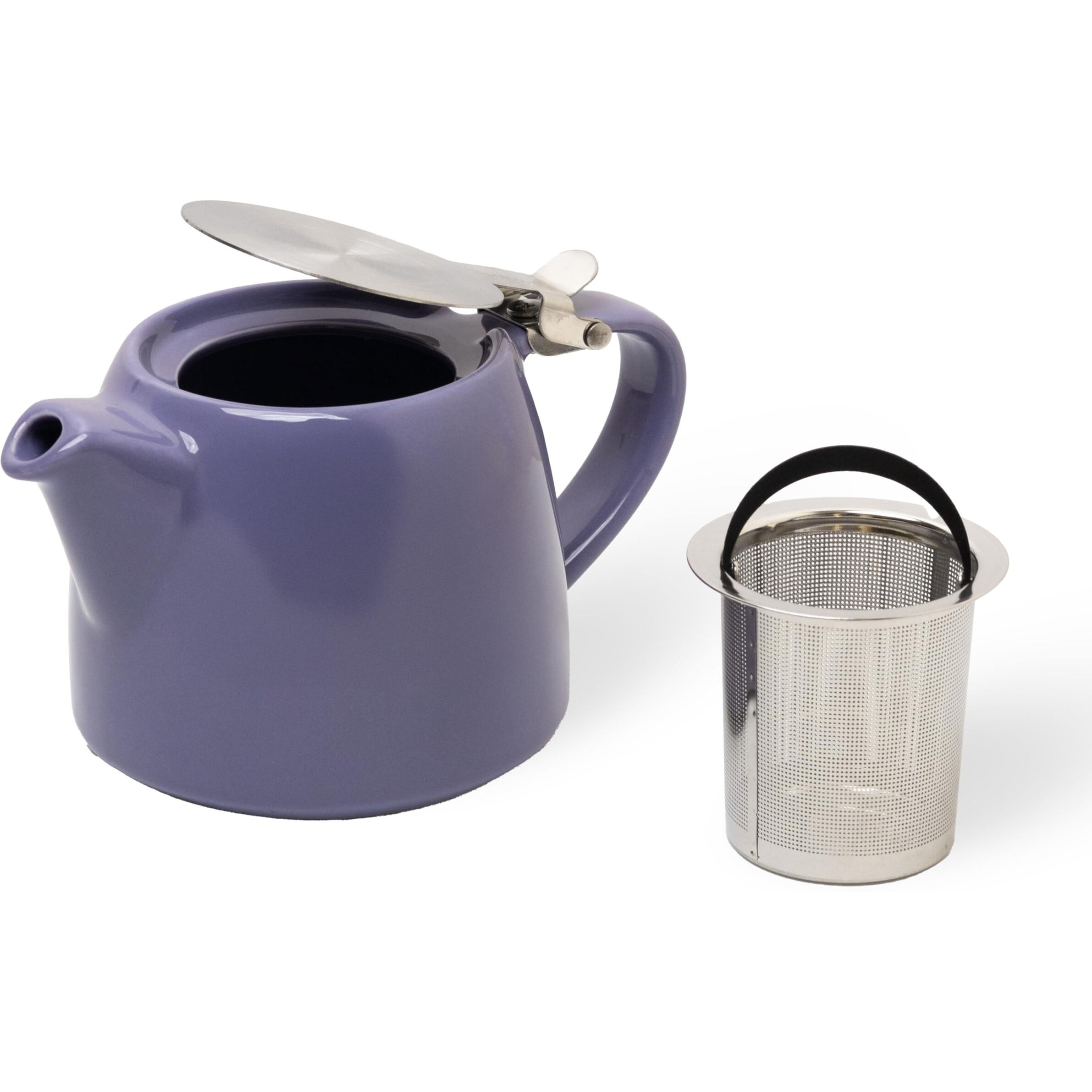 Glenburn Tea Direct I Sipologie Ceramic Teapot Kettle With Infuser  Loose-Leaf, Herbal, Green Tea Maker  High Fired, Finely Glazed Ceramic With Fine Mesh Stainless-Steel Infuser, Purple, 400Ml