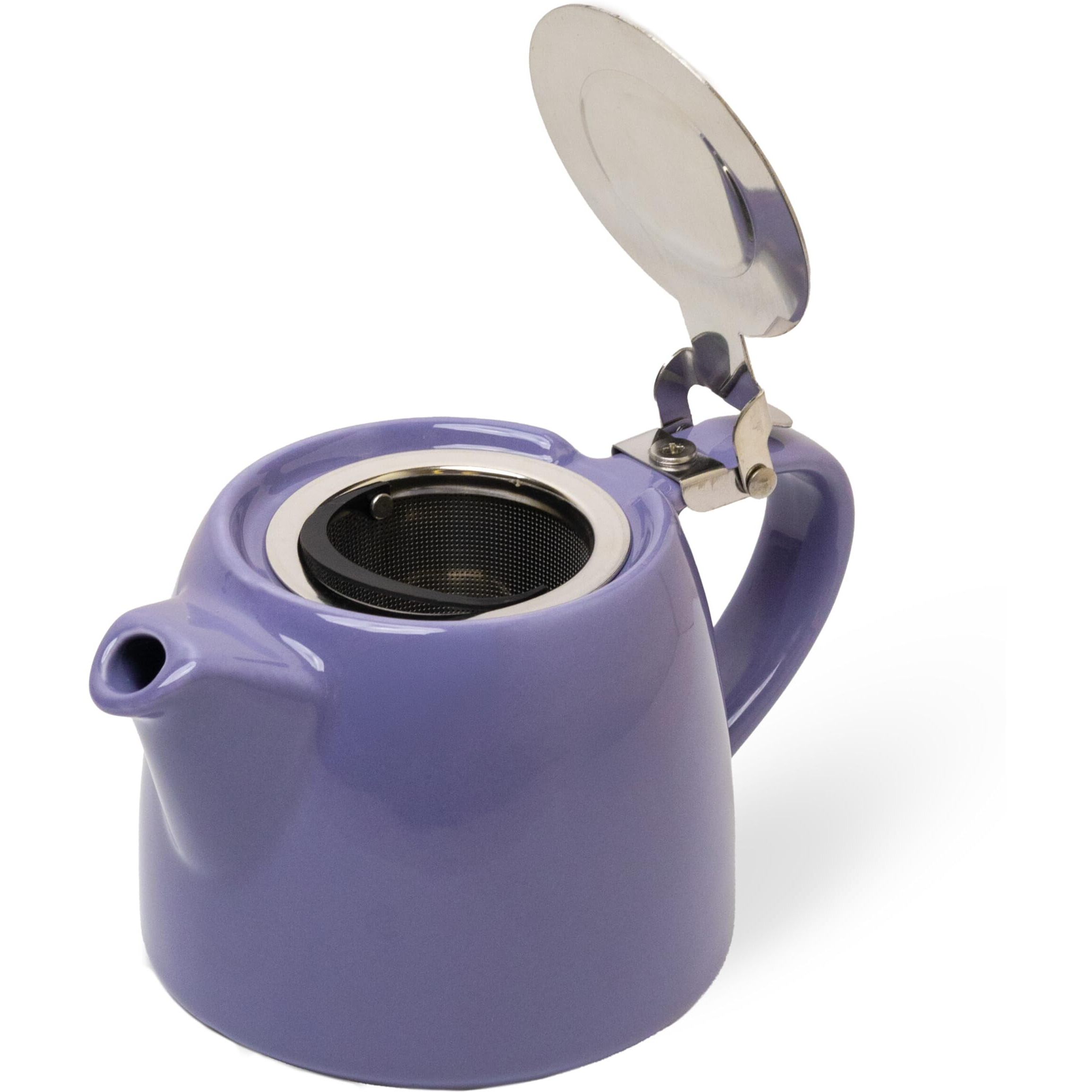 Glenburn Tea Direct I Sipologie Ceramic Teapot Kettle With Infuser  Loose-Leaf, Herbal, Green Tea Maker  High Fired, Finely Glazed Ceramic With Fine Mesh Stainless-Steel Infuser, Purple, 400Ml