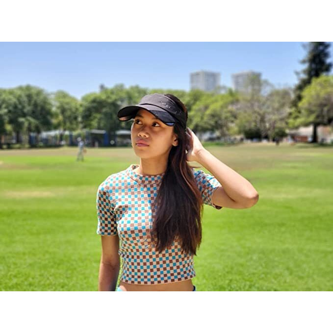 Mtroyaldia Polyester Mtroyadia Summer Sun Visor Hats For Women Retractable Brim Adjustable Sun Protection Baseball Golf Tennis Cap (Black), Free Size