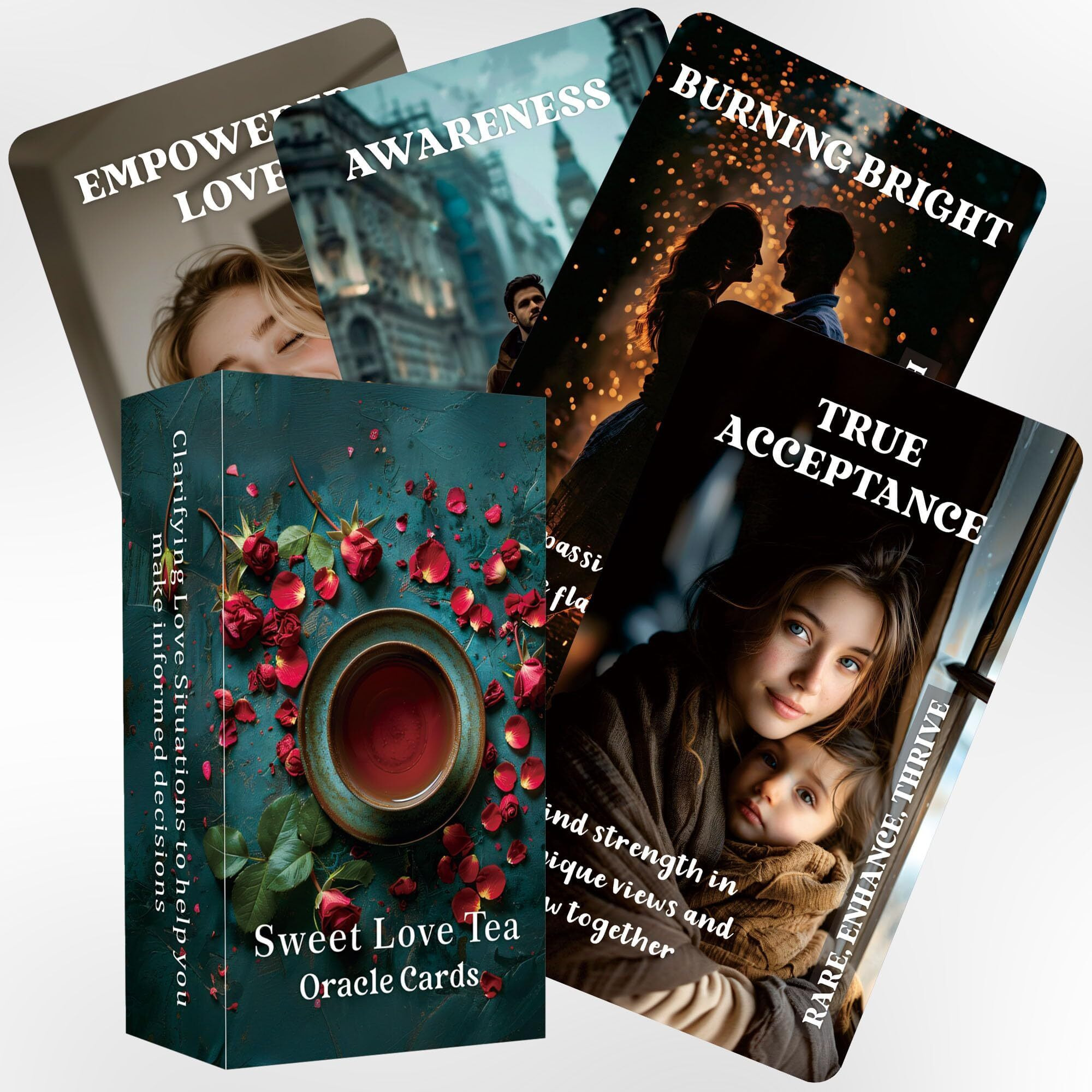 Mtroyaldia Love Tea Oracle Cards, Twin Flames Soulmates Oracle Deck, Romance Love Oracle Cards, Life Relationships Oracle Cards For Beginners