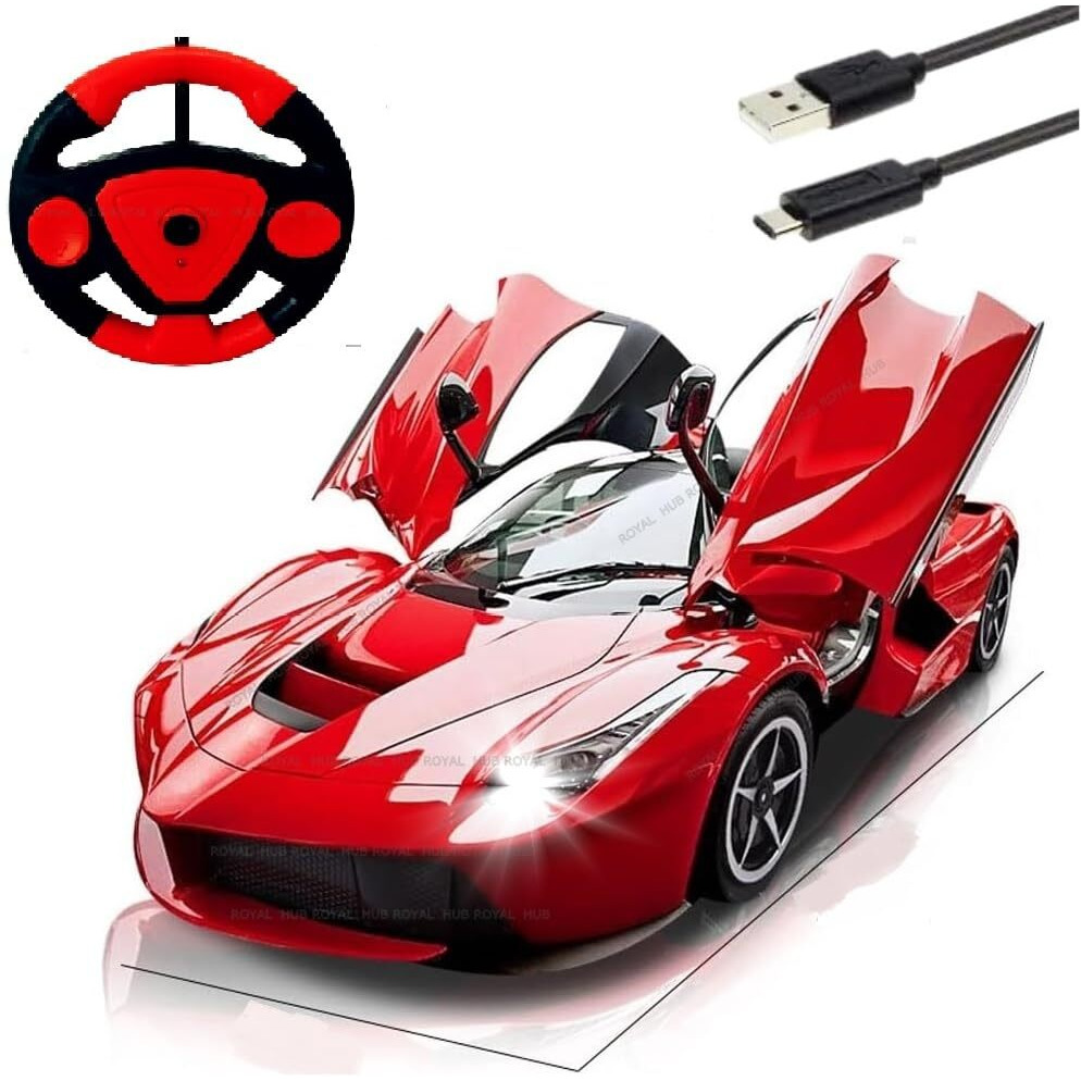 Royal Hub Sensor Remote Control Sports Car With Openable Doors High Performance Rc Car With Led Lights For Kids Super Sports Car For Kids High Speed Rc Car Toy Big Size 3-10 Years Old Kids,Multicolor