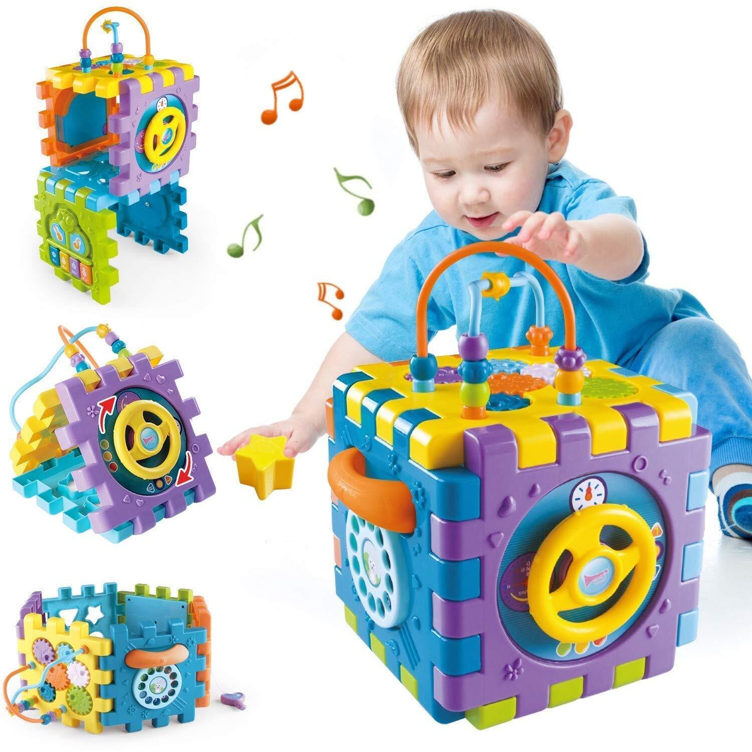 Galaxy Hi-Tech Activity Cube For Toddlers Baby Educational Musical Toy For Kids - Early Development Learning Toys With 6 Different Activities - Best Gift For Children,Multicolour