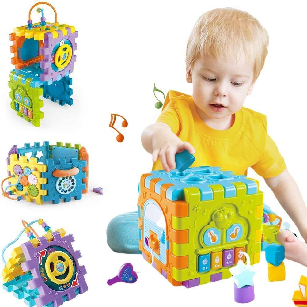 Galaxy Hi-Tech Activity Cube For Toddlers Baby Educational Musical Toy For Kids - Early Development Learning Toys With 6 Different Activities - Best Gift For Children,Multicolour