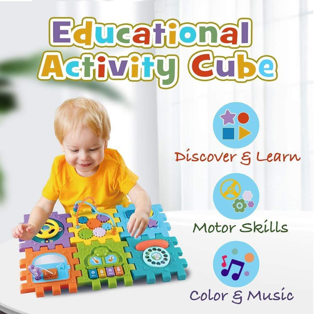Galaxy Hi-Tech Activity Cube For Toddlers Baby Educational Musical Toy For Kids - Early Development Learning Toys With 6 Different Activities - Best Gift For Children,Multicolour