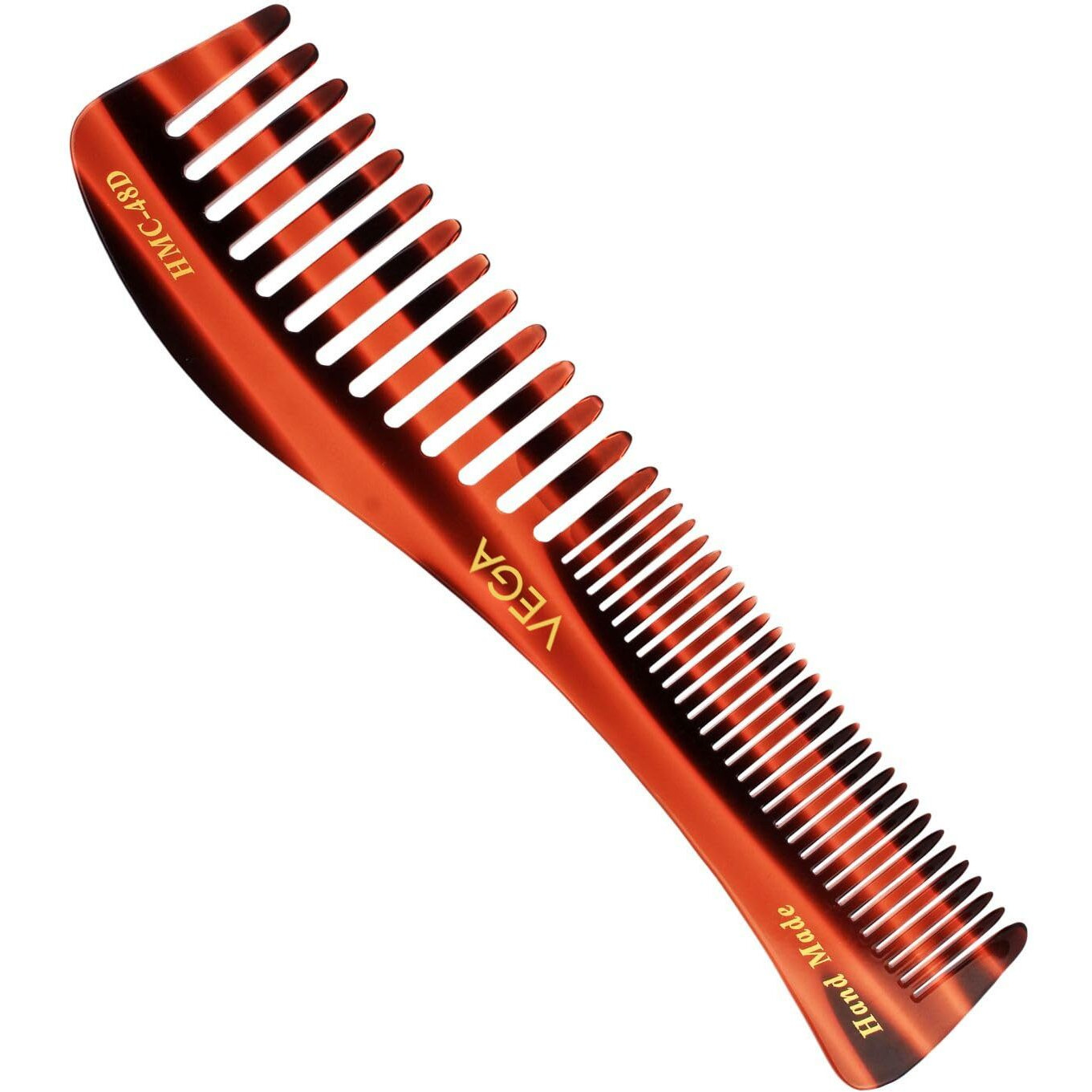 Vega Tortoise Shell Pattern Wide And Coarse Tooth Shampoo Hair Comb,Handmade, (India's No.1* Hair Comb Brand)For Men And Women, (Hmc-48D)