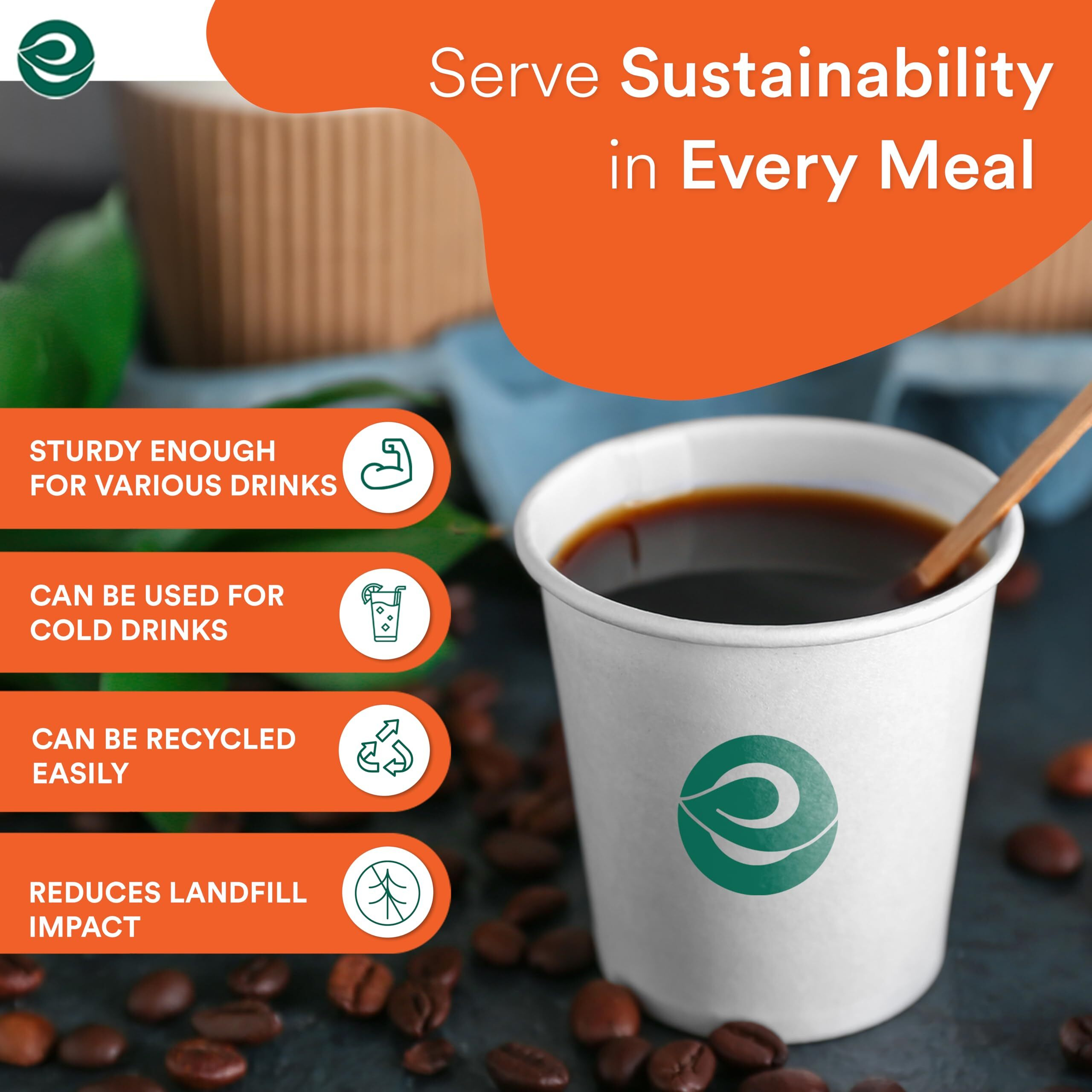Eco Soul [150 Ml, 100 Count Disposable White Paper Cups| Plastic-Free Aqueous Coated | Eco-Friendly & Biodegradable Cups | Use & Throw Party Glasses | Ideal For Tea, Coffee & Water | 190 Gsm