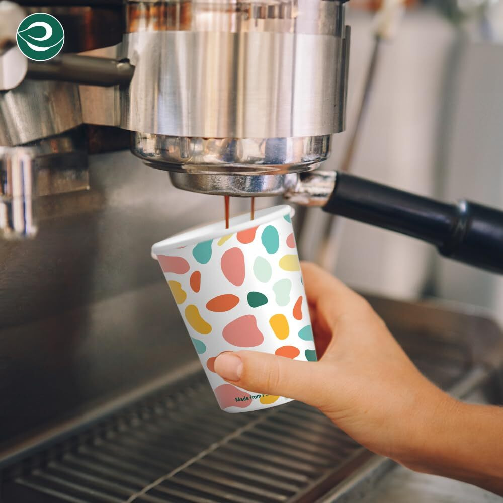 Eco Soul [250 Ml, 50 Count] Disposable Multi-Colour Paper Cups| Plastic-Free Aqueous Coated | Eco-Friendly & Biodegradable Cups | Use & Throw Party Glasses | Ideal For Tea, Coffee & Water | 250 Gsm