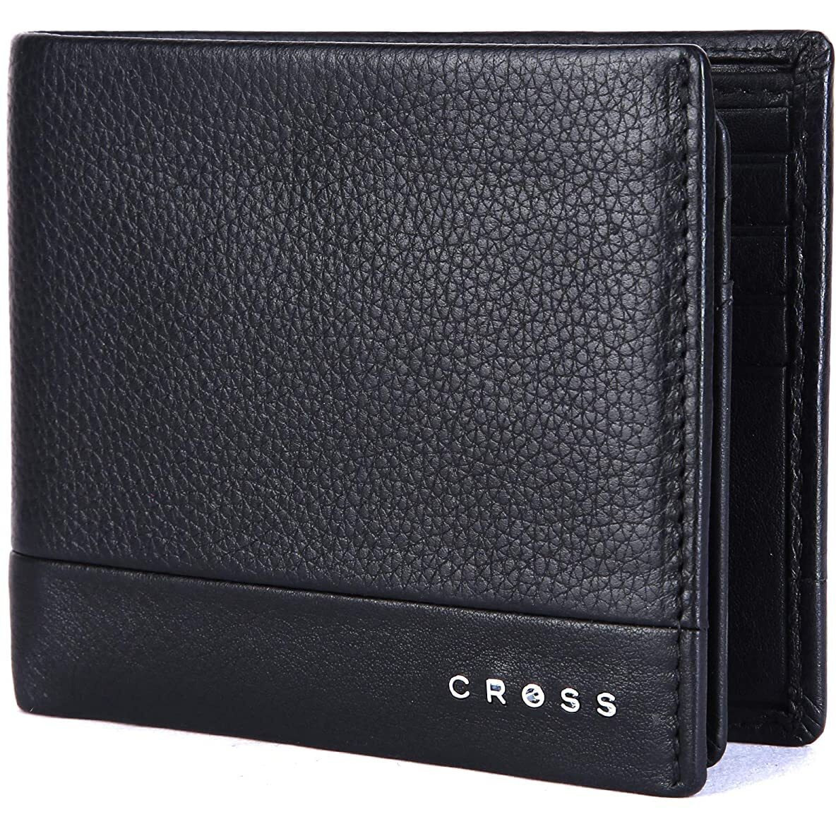 Cross Black Men's Wallet Stylish Genuine Leather Wallets For Men Latest Gents Purse With Card Holder Compartment (Ac948799_3-1)