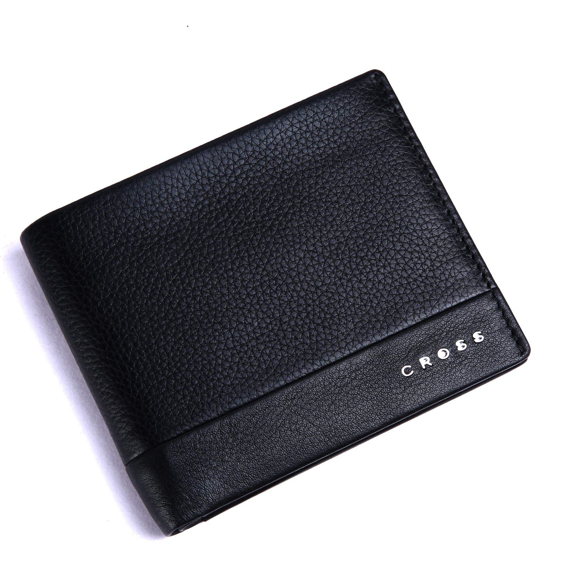 Cross Black Men's Wallet Stylish Genuine Leather Wallets For Men Latest Gents Purse With Card Holder Compartment (Ac948799_3-1)