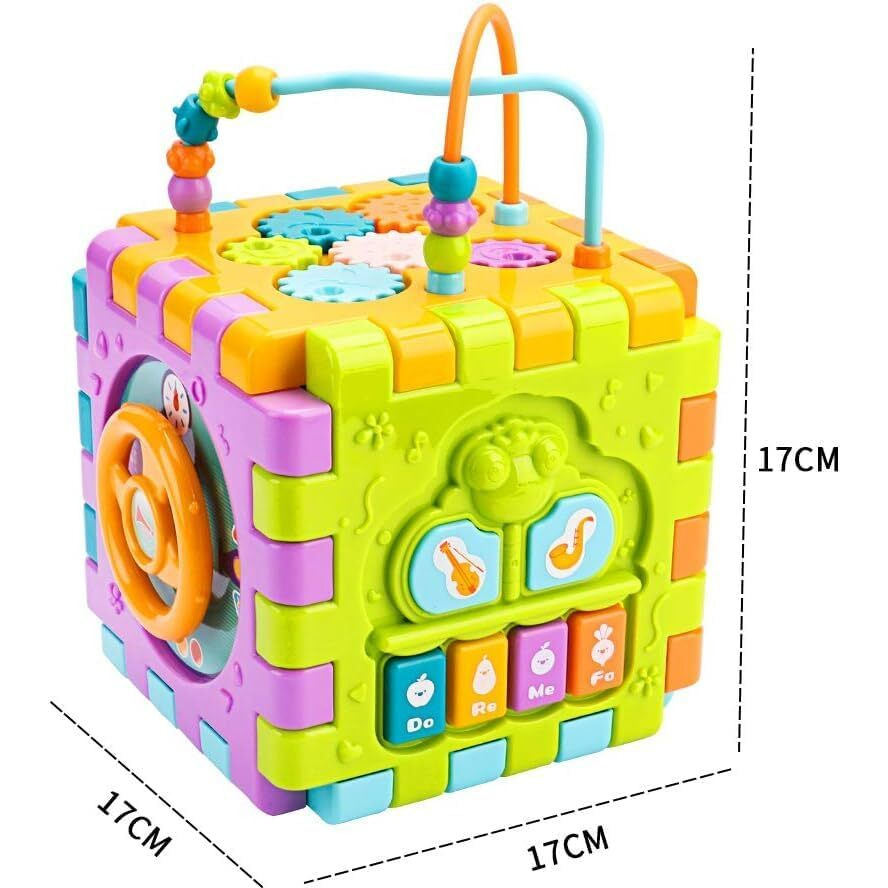 Brand Conquer Activity Cube Baby Toys 6 In 1 Multi-Purpose Educational Learning Cube With Music Activity Center Play Square Toy Gift For 18M+ Year Old Boy Girl (Activity Cube)