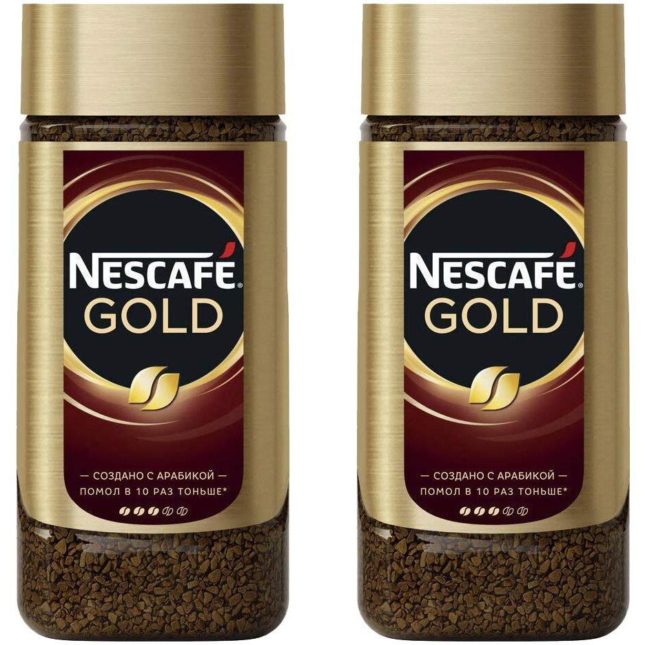 Nescafe Gold Coffee, 2 X 190 Gram - Granule, Glass Bottle