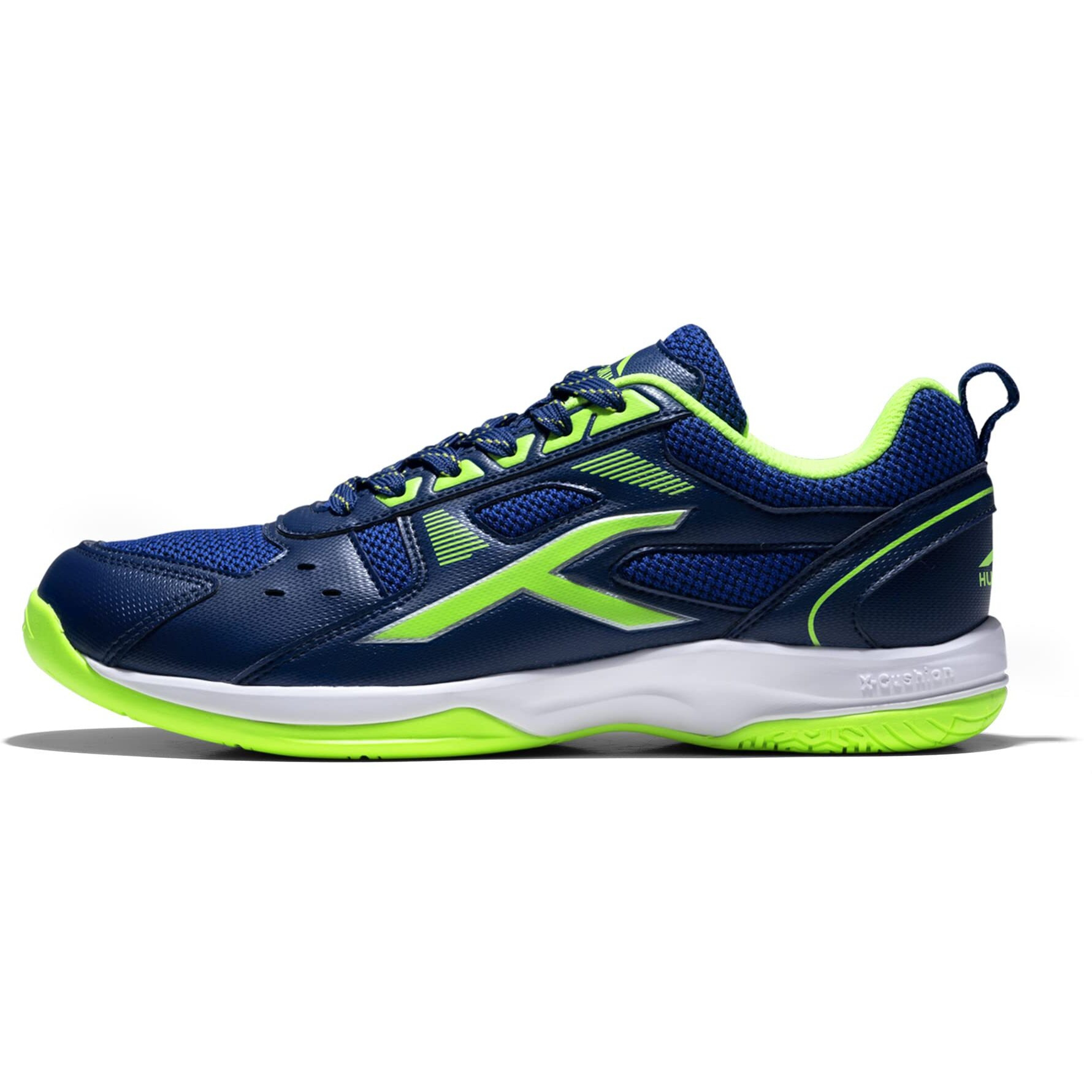 Hundred Raze Badminton Shoes(Non Marking)|Also Perfect For Squash,Table Tennis,Volleyball,Basketball&Indoor Sports|Lightweight&Durable|X-Cushion,Active Grip Sole,Toe Assist(NavyLime,9Uk)Unisex-Adult